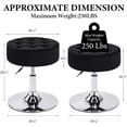 thumbnail image 3 of WLTER Mid-Century Velvet Tufted Makeup Ottoman Stool, Modern Big Size Swivel Round Adjustable Vanity Stool Chair for Living Room Bedroom, Black, 3 of 9
