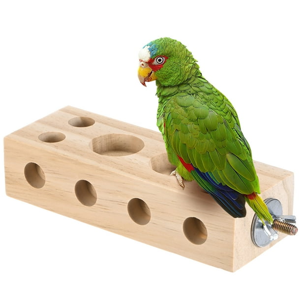 Uxcell Juguete para Masticar Pájaros, 1.22x2.2x5.9 en Madera de Pino Soporte para Loro Juegos de Morder para Loros/Ninfas/Periquitos