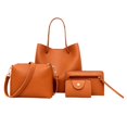 thumbnail image 1 of Funie 4 Pcs Sac à Main Mode Femme Texture Litchi Sac Bandoulière Pochette Porte-Cartes, 1 of 8