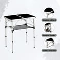 thumbnail image 3 of Yhuhwy Folding Camping Table, 2ft Small Portable Lightweight Aluminum Picnic Table with 3 Adjustable Heights for Indoor Outdoor Camp BBQ Beach (Black), 3 of 8