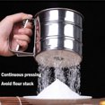 thumbnail image 3 of Coctelera para hornear de acero inoxidable, taza tamizadora, tamiz de harina con manivela de malla con escala de medición, 3 of 8
