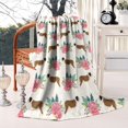 thumbnail image 3 of Saint Bernard Dog Breed and Flower Floral Blanket,Comfortable Soft Lamb Wool Throw Blanket,All Season,Warm Lightweight Blankets for Sofa Bed Couch Living Room Chair,50"x60", 3 of 4