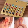 thumbnail image 7 of Grandest Birch 12Pcs/Set Earrings Nickel-free with Rhinestone Alloy Women Earring Jewelry for Birthday Alloy Multi-color, 7 of 7