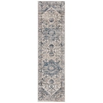 SAFAVIEH Martha Stewart Jackson Oregon Runner Rug, Ivory/Blue, 2'2" x 8'