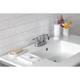 thumbnail image 3 of Kingston Brass VWP3722W4B1 Quadras 37" Ceramic Console Sink with Steel Base and Glass Shelf (4-Inch, 3-Hole), White/Polished Chrome, 3 of 7