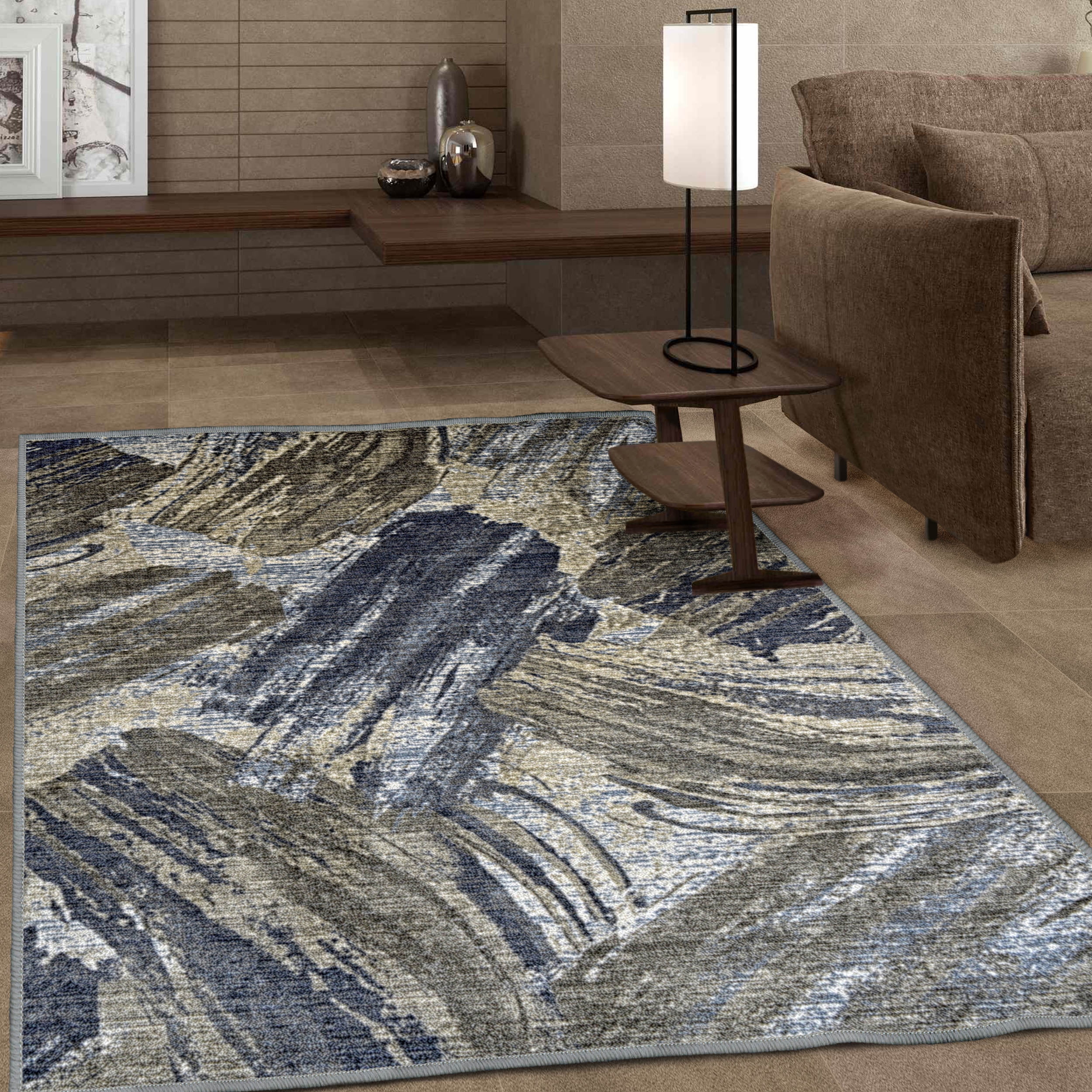 Superior Xander Abstract Indoor Area Rug, 4' x 6', Brown/ Beige