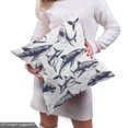 thumbnail image 5 of Ambesonne Nautical Fabric by the Yard Upholstery, Underwater Shark Sketch, 1 Yard, Dark Indigo and White, 5 of 5