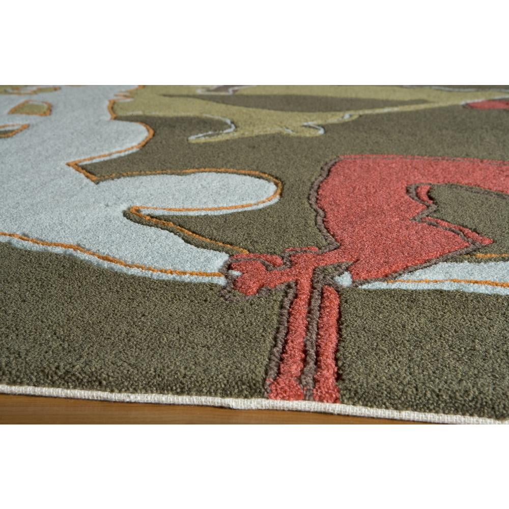Momeni Mo Hipster Round Novelty Sports Modern Area Rugs, Green 5' X 5'