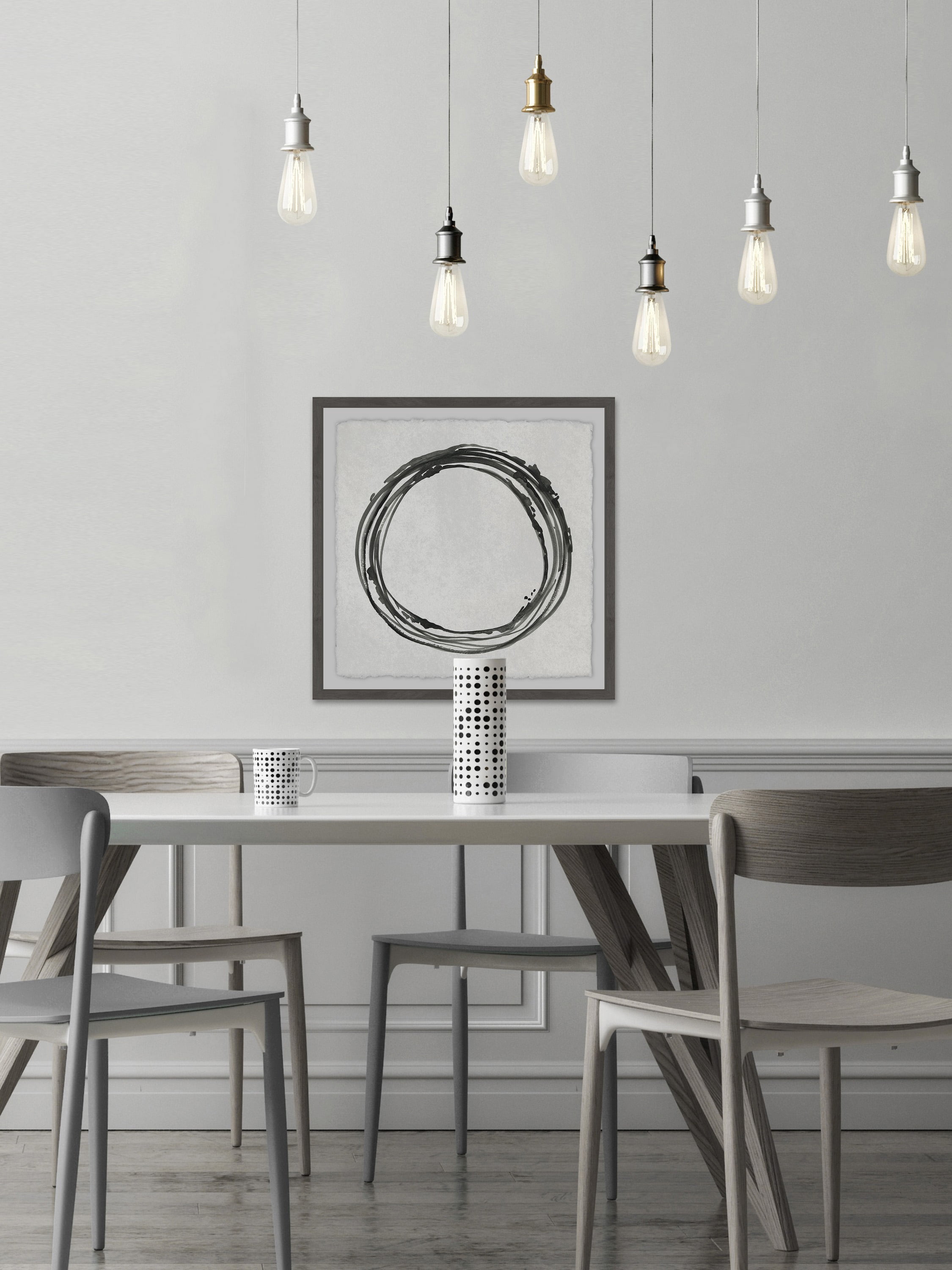 Marmont Hill Grey Infinity Framed Wall Art, 12" x 12"