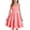 Watermelon Red, variant on Girls Summer Floral Print Dresses Flowy Sleeveless V Neck Bow Shoulder Ruched Waist Casual Play Sundress Orange 11-12 Years