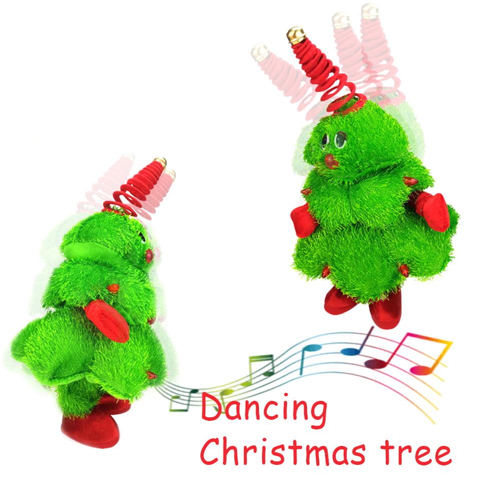 HOVTOIL 3 Styles Singing Dancing Christmas Tree/Tree Plant Shape Parent-Children Toy/Electric Christmas Tree Toy for Kids Xmas Decorations Gift A 