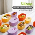thumbnail image 2 of Premium Korean-Made Silicone Airtight Food Container with Steam Vent – , Leakproof, Microwave & Freezer Safe Meal Prep. & Leftovers Storage (Violet, 4p Multi-Size Set), 2 of 8