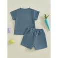thumbnail image 6 of Kids Baby Toddler Boys Shorts Clothing Set, 6 12 18 24 Months 2T 3T 4T 5T Short Sleeve Embroidery Letters Eggs T-shirt with Shorts Easter Clothes Summer Outfit, 6 of 9