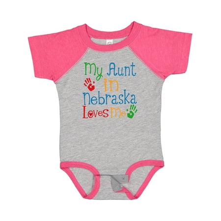 

Inktastic My Aunt in Nebraska Loves Me Gift Baby Boy or Baby Girl Bodysuit