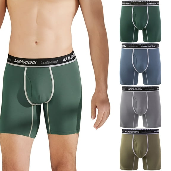 Men's Underwear Boxer Briefs,Bamboo Viscose Breathable Underwear for Men,4 Pack,M-XXL