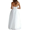 thumbnail image 7 of KelaJuan Women's Summer Long Evening Dress White Sleeveless V Neck Tulle Patchwork Ball Gown, 7 of 7