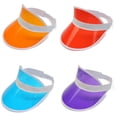 thumbnail image 1 of Visera para el sol unisex de 4 piezas, visera para el sol para adultos, visera abierta, visera para el sol de plástico transparente oso de fresa Electrónica, 1 of 5