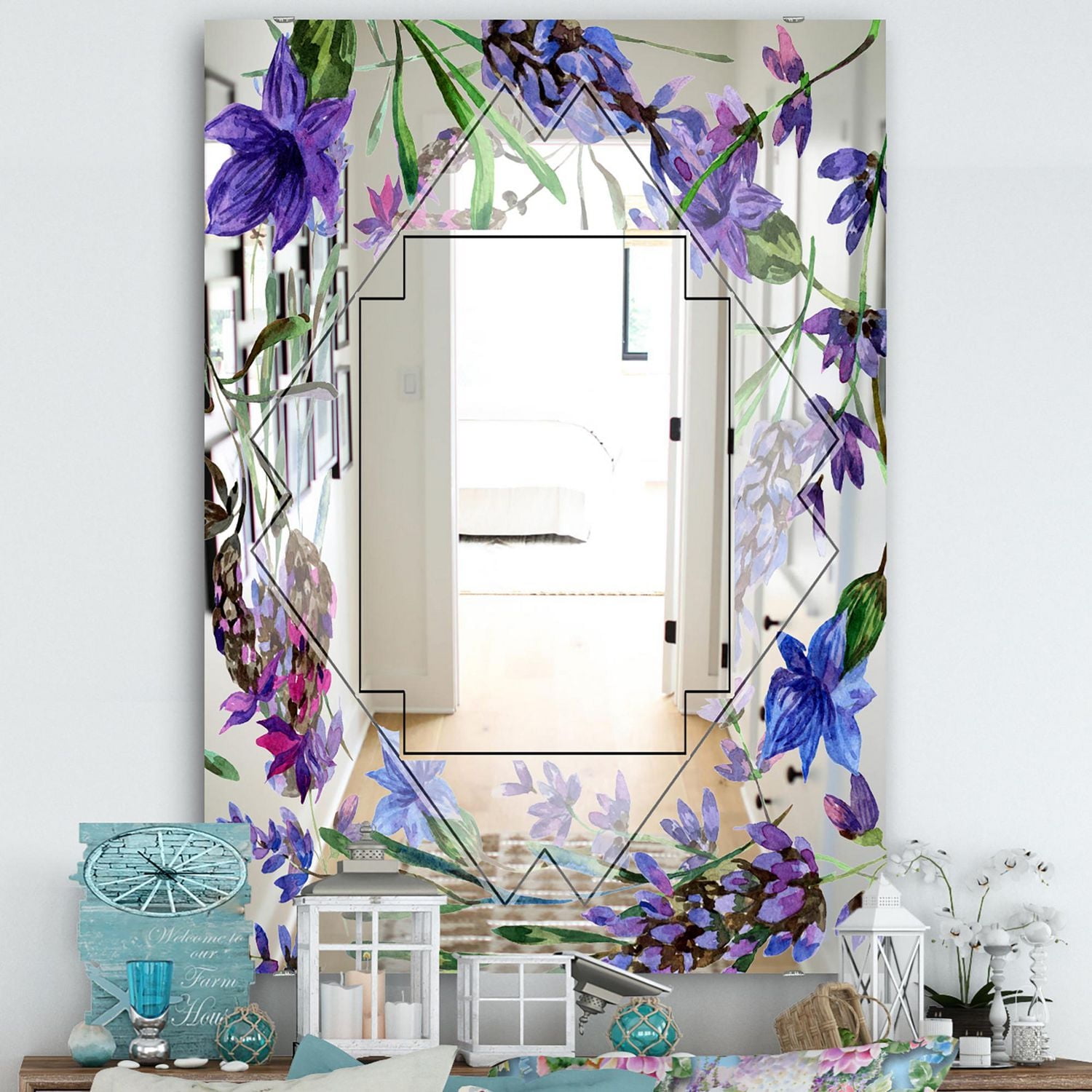 Designart 'Garland Sweet 20' Miroir Traditionnel - Grand Miroir - 28x40