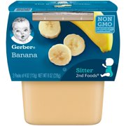 (4 pack) (4 Pack) Gerber 2nd Foods Bananas Baby Food, 4 oz. Tubs, 2 Count