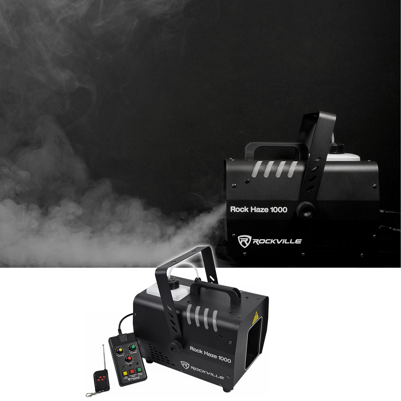 Rockville ROCKHAZE 1000 CFM DMX Haze Machine Water Based Hazer+Waterproof Bag