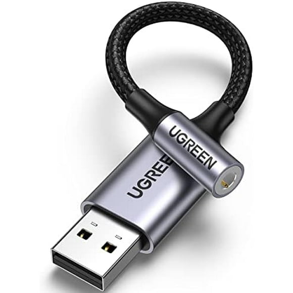 UltraSound USB to 3.5mm Audio Adapter - High-Res DAC, Mic Support, Nylon Braided, Compatible with Windows, Mac, Linux, PS5, PS4, Switch, Speaker