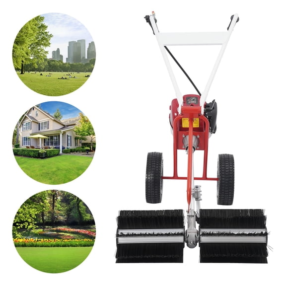 4-stroke Gasoline Walk-behind Hand Push Floor Sweeper, Rolling Bar Brush, Lawn Brush Sweeper