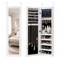 thumbnail image 2 of LIVIZA Full-Length Mirror Jewelry Cabinet with LED Lights &Lockable, Wall Door Mounted Jewelry Armoire Organizer,White, 2 of 8