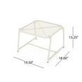 thumbnail image 2 of Modern Iron White Mesh Top Outdoor Side Table with Sled Base T-Frame Design for Backyard Patio Comfort & Durability, 2 of 6