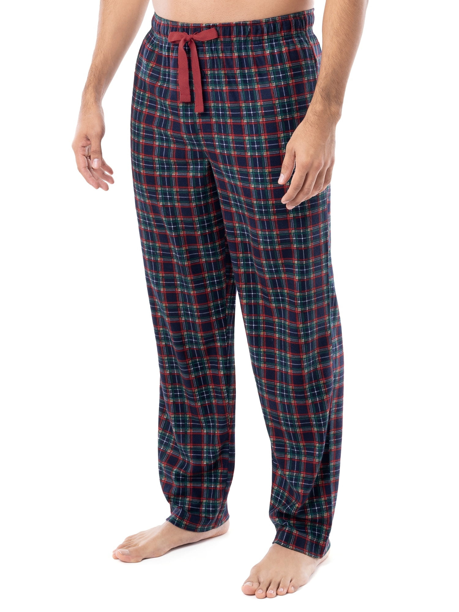 Fruit of the Loom Men's Holiday and Plaid Print Soft Microfleece Pajama Pant 2-Pack Bundle