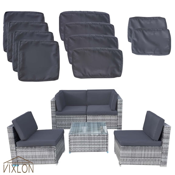 10X Outdoor Patio Furniture Cushion Cover Set Replacement Covers Slipcover