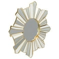 thumbnail image 4 of Northlight 25" Shiny Gold Sunburst Wave Glass Round Wall Mirror, 4 of 5