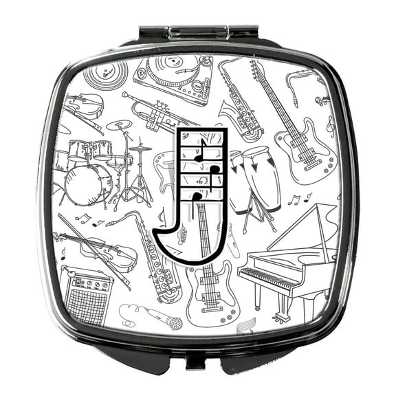Letter J Musical Note Letters Compact Mirror