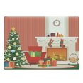 thumbnail image 1 of Fireplace Cutting Board, Cartoon Design Living Room Look with Christmas Essential Tree and Present Boxes, Decorative Tempered Glass Cutting and Serving Board, in 3 Sizes, by Ambesonne, 1 of 2