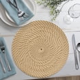 thumbnail image 6 of CounterArt Blue Faux Basket Weave 4-Pack Round Reversible Tabletop Placemats, 6 of 8