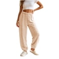 thumbnail image 2 of Diufon Fleece Sleep Pants for Women Elastic Waist Fall Winter Thickened Warm Pajama Pants Plush Cozy Homewear Bottoms, 2 of 8
