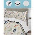 thumbnail image 3 of Quilts Queen Size Bedding Set, Spring Floral Reversible Summer Quilt 3 Pieces, Farmhouse Flowers Rustic Art Lightweight Bedspreads Coverlets with 2 Pillow Shams for All Seasons, 3 of 5