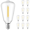 thumbnail image 1 of 10 Pack ST38 LED Light Bulbs, Outdoor String Light Replacement Bulbs Equivalent to 7W Incandescent Bulb, Shatterproof Edison Vintage Bulbs, 0.6W, Warm White, Dimmable, E12/C7 Base, 1 of 5