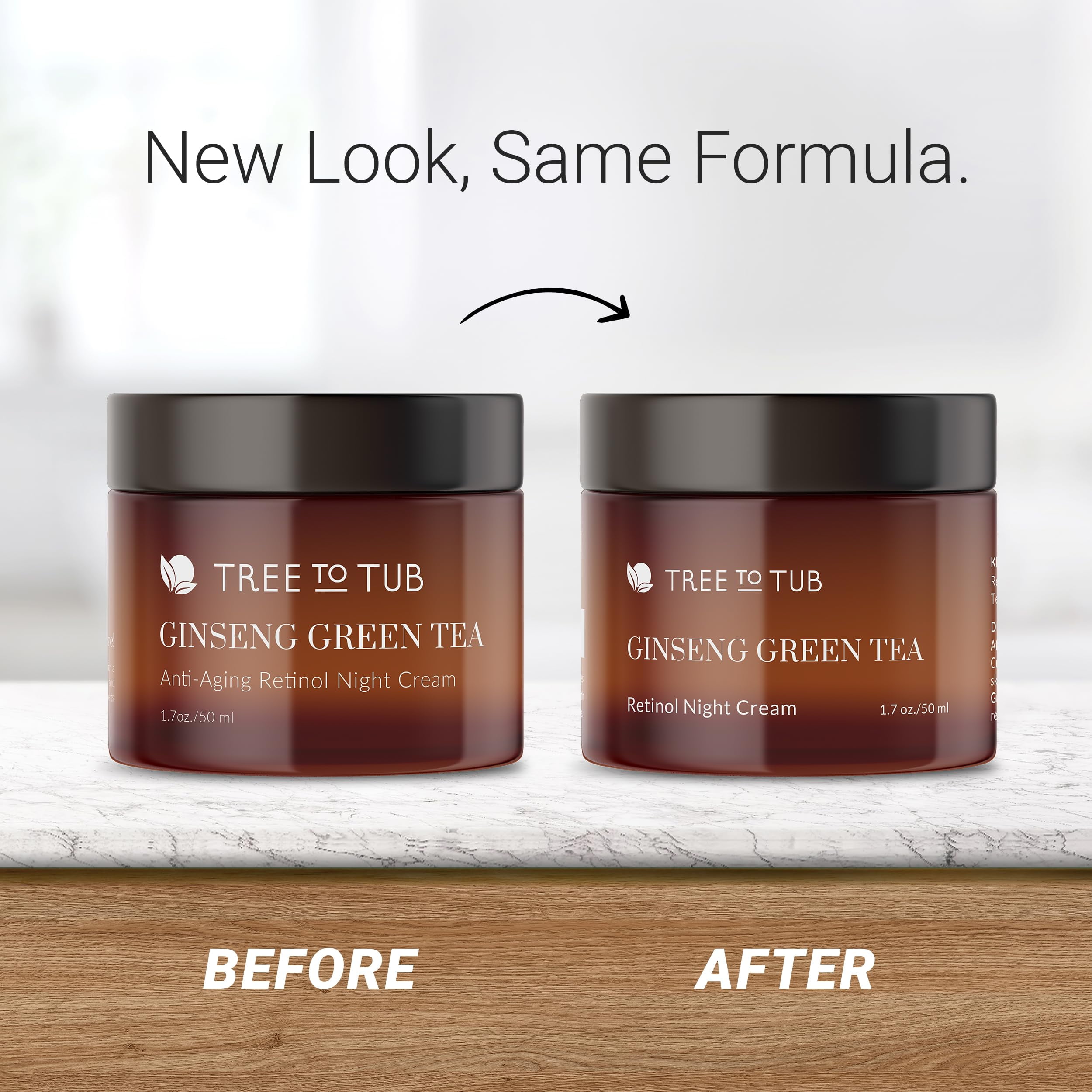 Tree To Tub Retinol Anti Aging Face Moisturizer for Dry & Sensitive Skin - Anti Wrinkle Facial Moisturizer, Vitamin A & E Night Cream for Women & Men