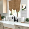 thumbnail image 5 of Vintage Rattan Tie Up Curtains 45 Inches Long, Kitchen Window Curtains Over Sink, Minimalist Abstract Wicker Texture Brown Small Window Curtains Shade Balloon Curtains Valances for Bedroom 34"x45", 5 of 8