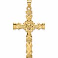 thumbnail image 1 of 14K Yellow Gold Polished Solid Fancy Design Cross Pendant (52.42 X 29.18) Made In United States -Jewelry By Sweet Pea, 1 of 7