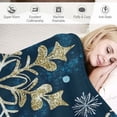 thumbnail image 3 of PRATYUS Snowflake Pattern Blue Soft Fuzzy Blanket Throw for All Seasons - Unique Warm Blanket for Women and Adults 40x50in, 3 of 6