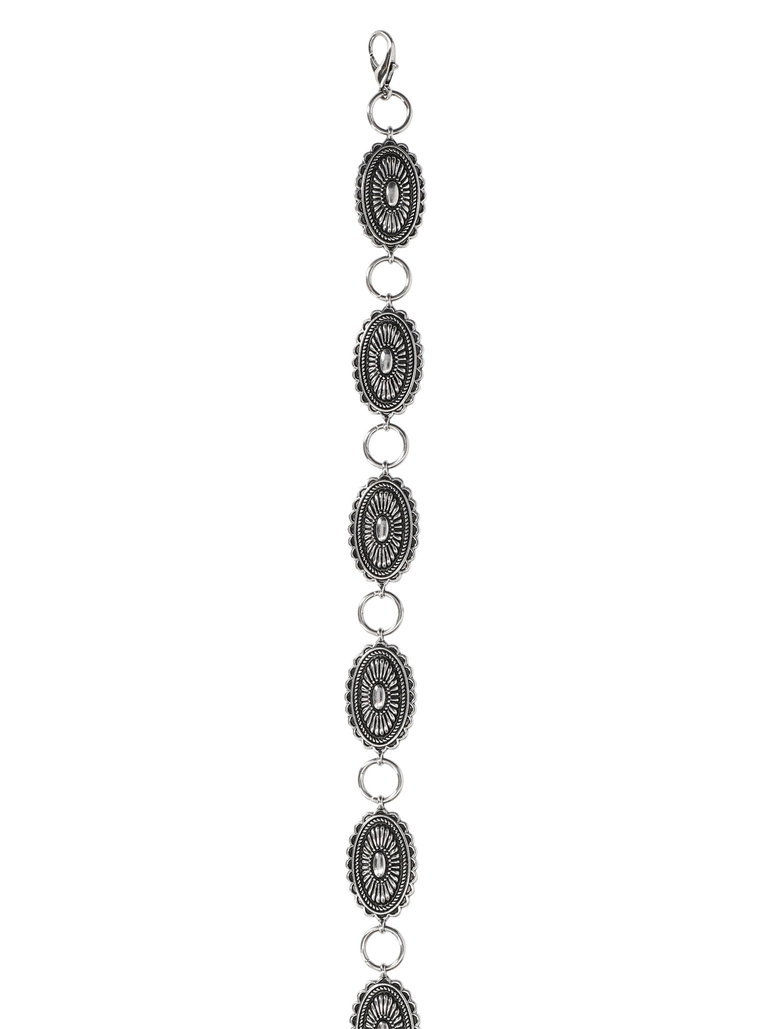 Madden NYC Women's Chain Belt, Silver, Sizes S/M-2X/3X