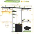 thumbnail image 3 of Closet System with Drawers, Closet Organizer System Storage with Shelves, 96'' Walk-in Closet with 5 Hanging Rods, Heavy Duty Wall Mounted Clothes Wardrobe Garment Rack, Metal Frame,, 3 of 8