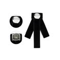 thumbnail image 3 of INSPIRE CHIC Women's Velvet Pre-Tied Bowknot Brooch Pin with Rhinestone for Wedding Party Black, 3 of 5