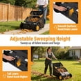 thumbnail image 5 of 21 in Push Lawn Sweeper, 3.53 Cu.Ft. Large Capacity Leaf Collector with 2 Spinning Brushes, Adjustable Height for Yard, Garden, and Patio, 5 of 9