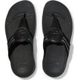 thumbnail image 2 of FitFlop Walkstar All Black Slip On Open Toe Strappy Stretchy Flat Slides Sandals (All Black, 8), 2 of 3
