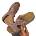 thumbnail image 6 of Caywon Dressy Flat Sandals for Women Comfortable Walking Arch Support Slip on Summer Casual Beach Wide Width Rhinestone Womens flats Slide Sandal Shoes, 6 of 7