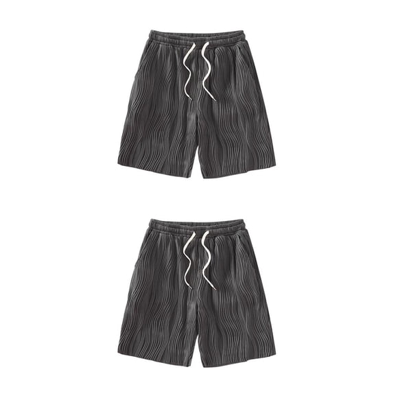 Minnieouse Pantalones de encaje de hielo, pantalones cortos sueltos, traje de hombre, piel lavable a la moda, cierre para niño, mujer Unisex, Gris METRO 2piezas