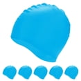 thumbnail image 1 of Uxcell 6-Pack Gorro de Natación de Silicona, Gorro de Natación Impermeable Unisex Antideslizante [Azul Lago], 1 of 1