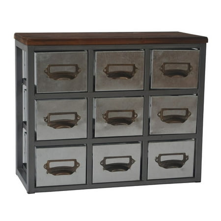 Cheungs Short Galvanized 9 Drawer Chest Walmart Com